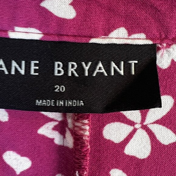 Lane Bryant Pink and White Floral Long Sleeve Lace Accent Tunic Blouse Size 20‎ - Picture 3 of 9